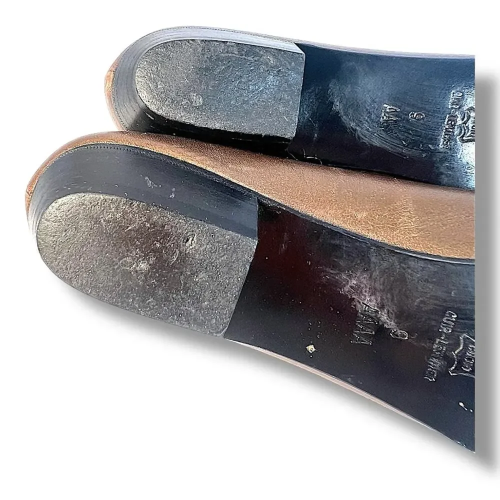 Bruno MAGLI Italian Bronze Leather Flats slight pointed Toe SZ 9AA or 9 AAAA?